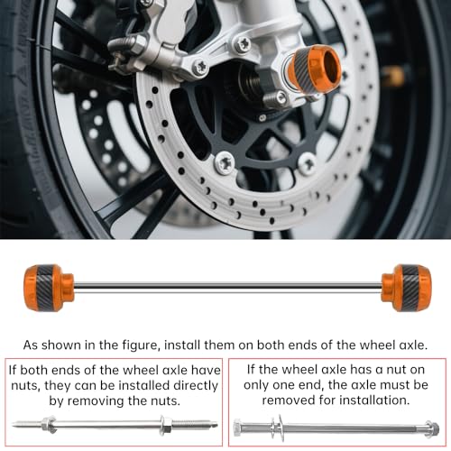 Image of Windance 4pcs Universal Fork Frame Sliders Crash Protectors Wheel Crash Protector Falling Protection Safety Gear for Motorcycles Motorbikes Moped Scooters (Orange)