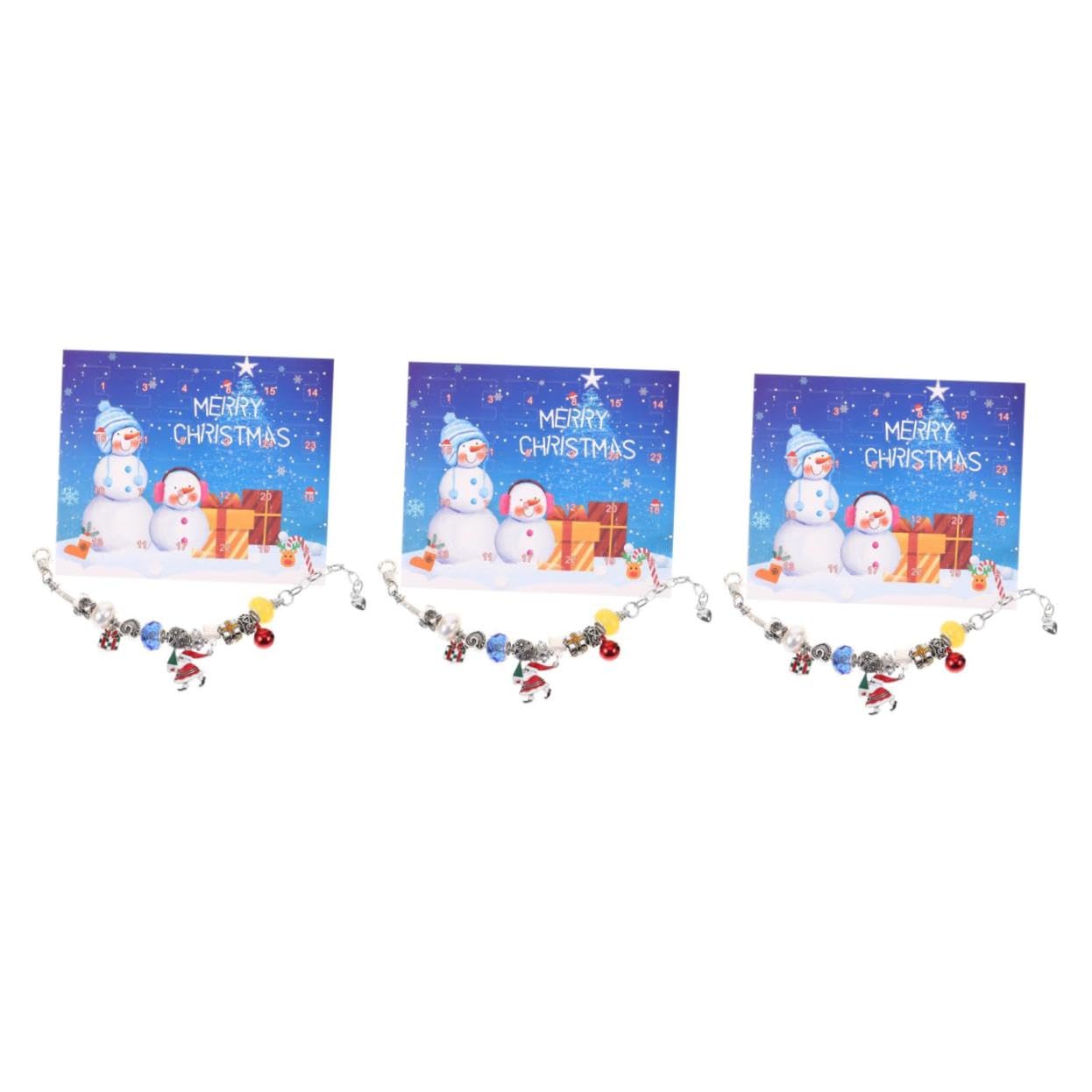 Tofficu 3 Juegos Pulsera navideña christmas ornaments complementos navideños accesorios navideños mini Llavero collar decoración de joyería de muñeca cadena de muñeca elegante aleación