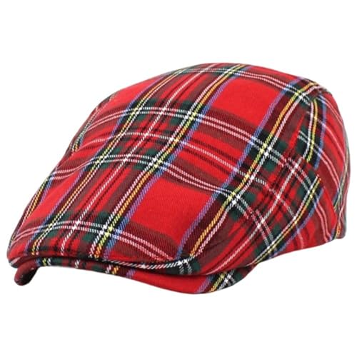 Ymxygz Casquette Plate Classique en Coton Tartan Écossais - Casquette De Campagne Tendance pour, Idéale pour Le Golf, Les Sports De Plein Air Les Vacances