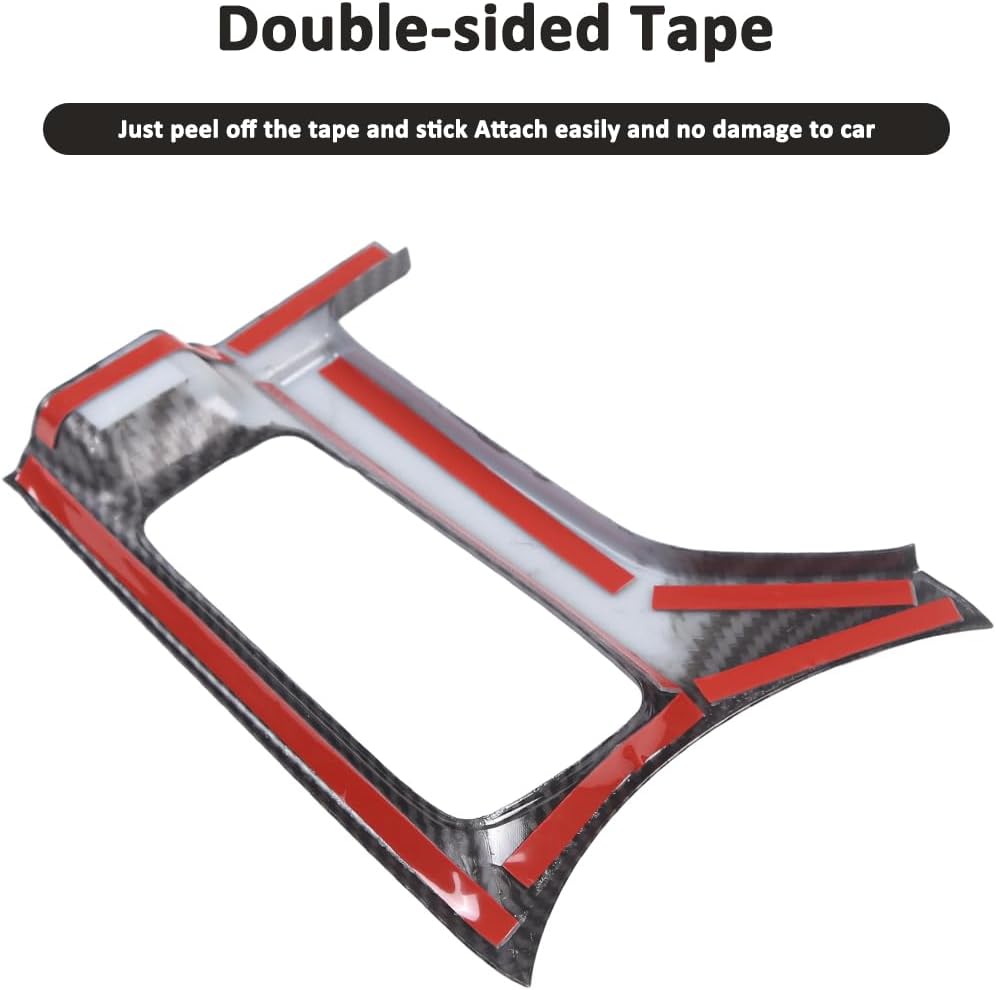 Car Interior Gear Shift Frame Trim Sticker for Mazda MX-5 ND 2015-2023 Center Console Panel Trim Cover Interior Accessories (Multimedia Panel-Carbon Fiber)