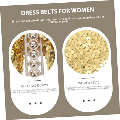 Wide Sequin Elastic Belt for Women Decorative Stretch Waistband for Dresses Party Wedding Banquet Beach Holiday Accessory Comfortable Fashion Waist Belt3