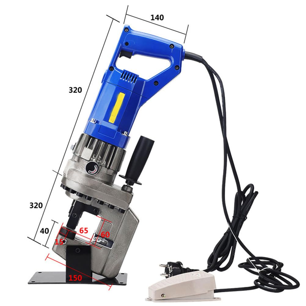 1800W elektrischer hydraulischer Locher, 220V Stahlstanzmaschine, tragbarer elektrischer Locher mit Matrizenwinkelstahl-Stanzwerkzeug für Eisen-Aluminium-Kupferplatte