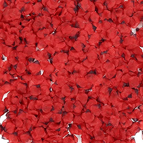 PartyWoo 1000 pétalos de Rosa Rojos, pétalos de Rosa Artificiales, pétalos de Rosa para Boda, pétalos de Rosa para decoración de Bodas, San Valentín, decoración de Bodas Cover