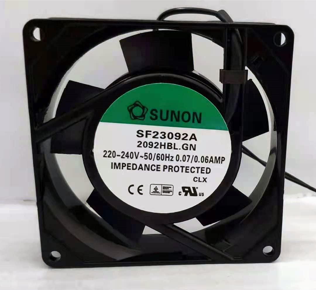 ELOMILESF23092A 2092HBL.GN SUNON AC Axial Fan, 92MM Double Ball Cooling Fan, 220-240V 0.07/0.06AMP, 3.62 Inches Length, Desktop Compatible