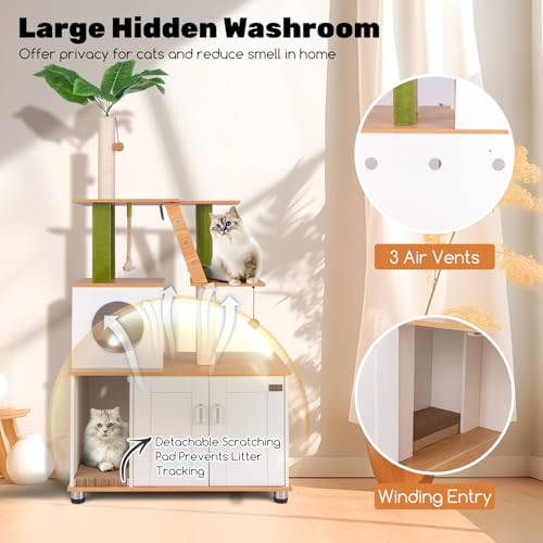 Árbol rascador para gatos con escondite para arena PETSITE miniatura 5