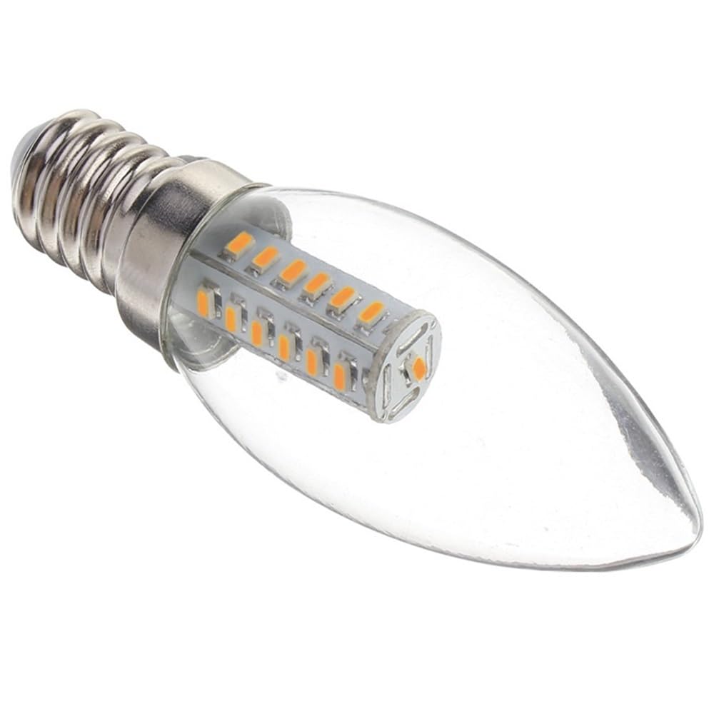 Fengyan Casa Lampadine Confezione da 20, Lampadina a Candela LED AC220V E14 2W Lampadario in Cristallo Lampadina a Punta Copertura in Vetro Trasparente Domestico Lampada(Warm White)