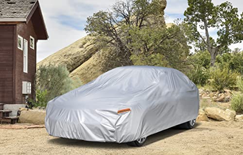 Image of Kayme 6 Layers Car Cover Waterproof All Weather for Automobiles, Outdoor Full Cover Rain Sun UV Protection, Universal Fit for Ford Shelby, Chevy Camaro Corvette, Lexus RC LC, Etc. (186-193 inch)