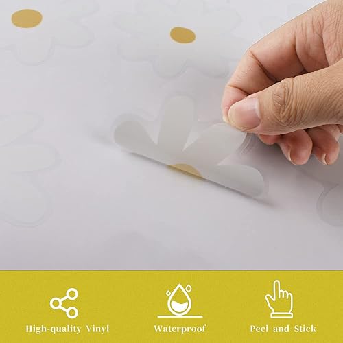 Miniatura 6 de 36 calcomanías de pared de margaritas blancas, calcomanías de pared de vinilo de flores, autoadhesivas, bohemio, floral, para automóvil, hogar,