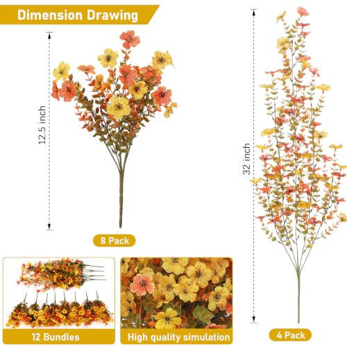 12 PCS Artificial Flowers for Outdoors UV Resistant Fall Flowers Decoration — view 2