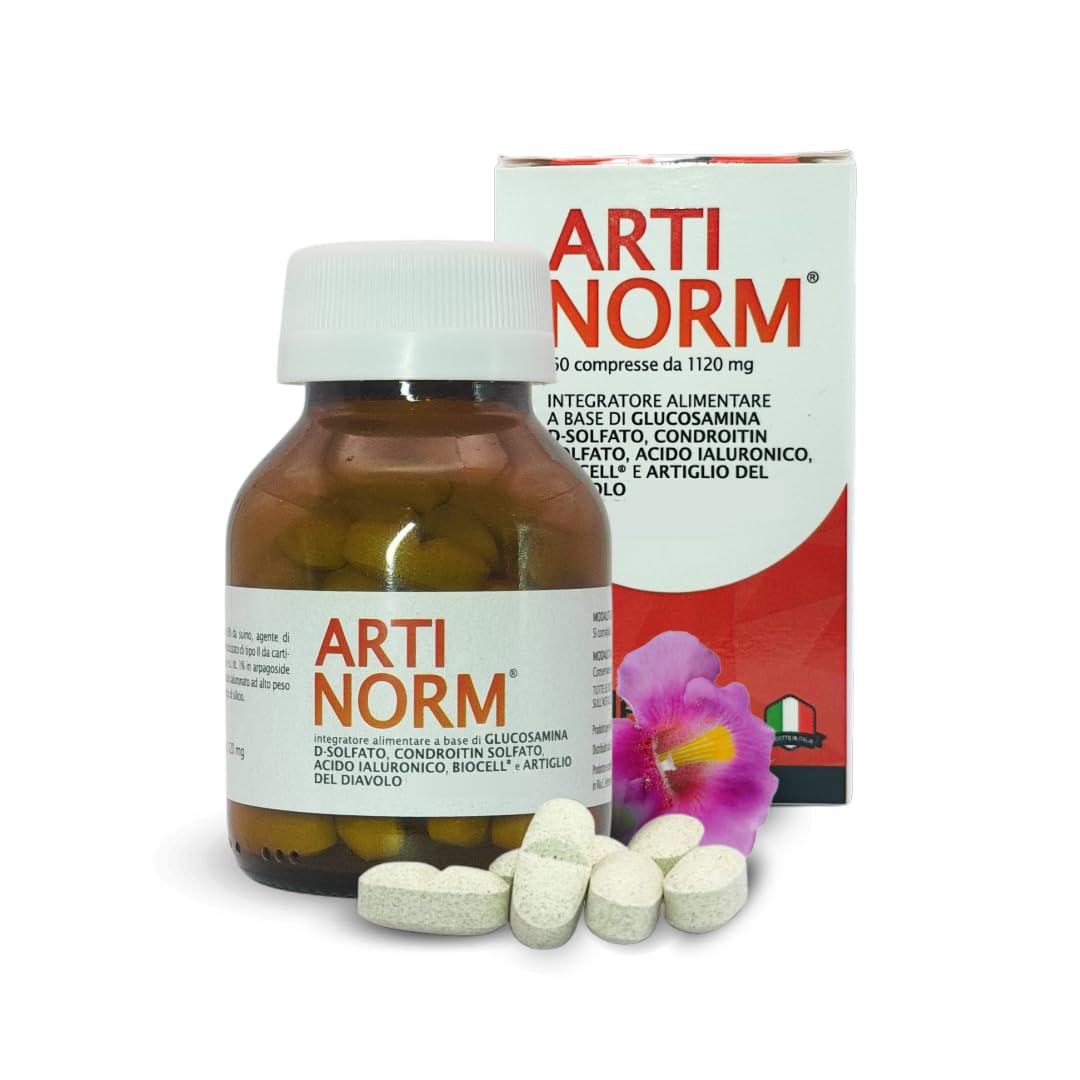 ARTINORM Integratore Alimentare – 60 Compresse con Glucosamina, Condroitina, Acido Ialuronico e Collagene BioCell