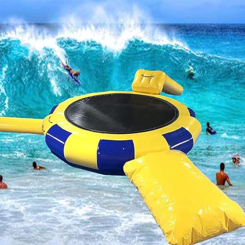 Lake Bounce - Tobogán acuático con tubo de 13 pies, plataforma de salto acuática para niños y adultos, diversión inflable para fiestas en la piscina y actividades de verano