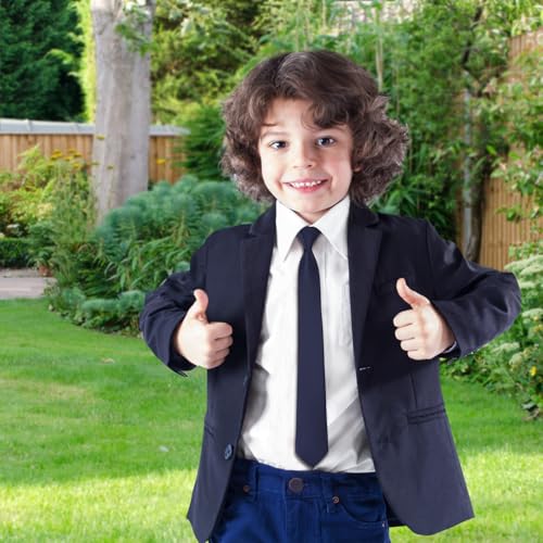 Boys Tie Pre-Tied Adjustable Kids Neckties for Age 8-12, 15 Inch Woven Formal Kids Tie School Wedding2