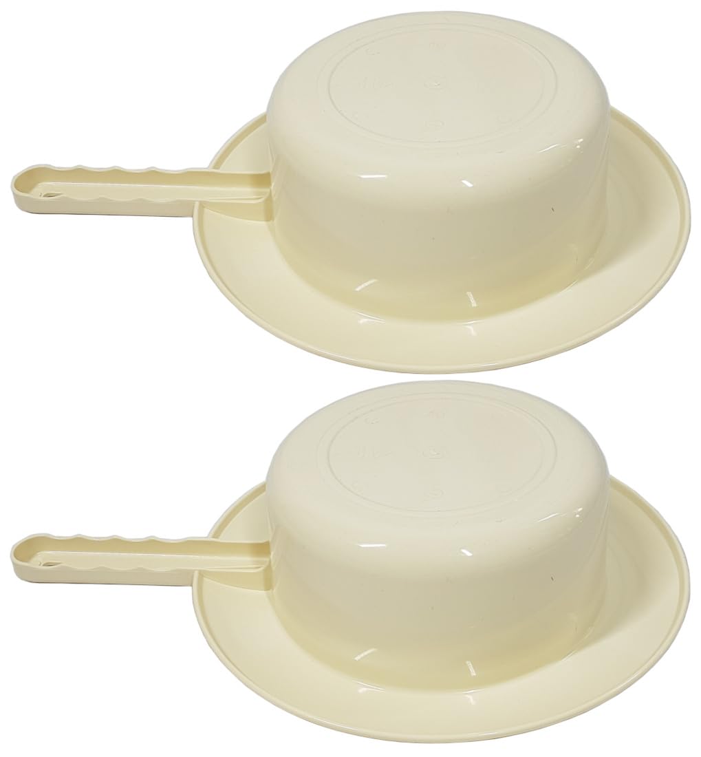 2x FabaCare Medizinische Pflege-Bettpfanne für Erwachsene aus Kunststoff, Bettpfanne, Toilettentopf, Mobile Toilette, Zimmertopf, Stechpfanne, Töpfchen, Stechbecken, Nachttopf, Mobiles WC, Doppelpack