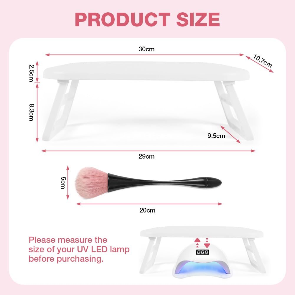 HOTUT Cuscino per Manicure, Cuscino per Unghie Poggiabraccia per Unghie Impermeabile Resistente, Poggiamano per Unghie Pieghevole in Pelle Cuscino per Piedi Antiscivolo per Salone di Nail Art