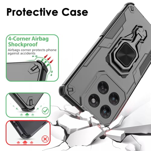 Image of TheGiftKart Tough Armor Bumper Back Case Cover for Motorola Moto G Max 5G | Ring Holder & Kickstand in-Built | 360 Degree Protection Back Case Cover for Motorola G Max 5G (PC & TPU, Black)