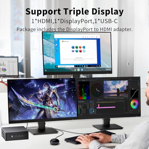 Image of msecore Mini PC i9, Core i9-12900H 64GB DDR5 RAM 1T PCIE4.0 SSD Desktop Computer, 1* HDMI, 1* DisplayPort, 1* USB4.0 Support Triple Display, 4K, Dual 2.5G, Wi-Fi 6e, VESA, Windows 11 Pro