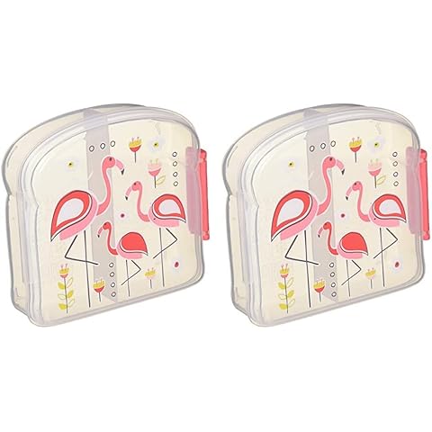 SUGARBOOGER Good Lunch Sandwich Box, Flamingo, 1 Count (Pack of 2) Cover