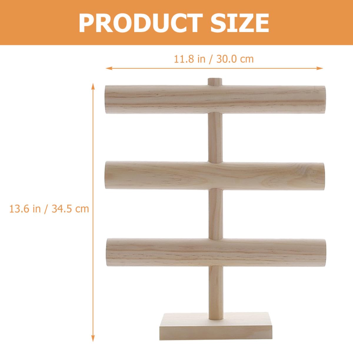 Artibetter Support de Montre en Bois Naturel à 3 Niveaux pour Organiser Bracelets et Colliers, Design Élégant et Pratique pour Maison ou Boutique de Montres