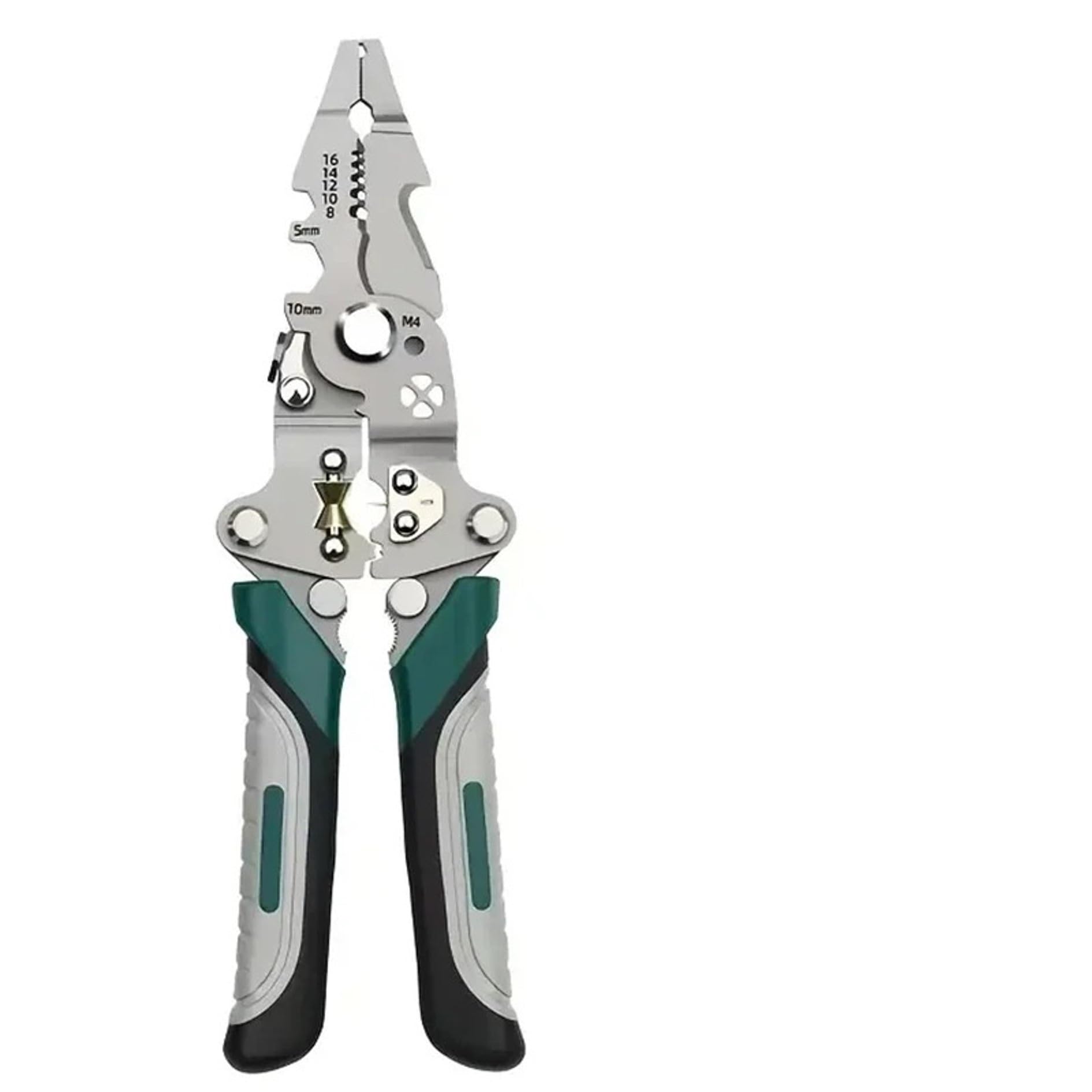 Bnvewr Blue Hydraulic Crimping Tool, Foldable Multi-Function Wire Stripper Crimper Cutter, Electrician Pliers For Stripping Splitting Cutting Wires