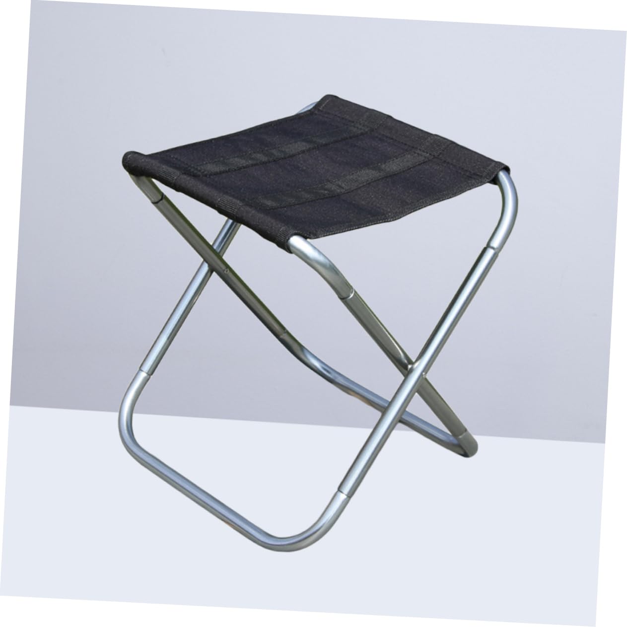 GALPADA Collapsible Camping Stool Lightweight Portable Folding Chair for Adults for Fishing BBQ Beach and Outdoor Activities Compact Design Black Silver