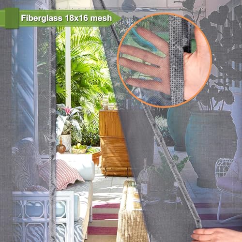 Moustiquaire magnetique 165x200 pour porte de balcon et terrasse en été - 3
