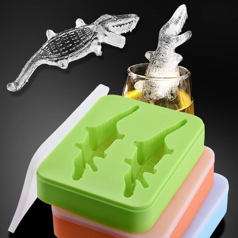 Molde de hielo de silicona 3D cocodrilo con tapa miniatura 7