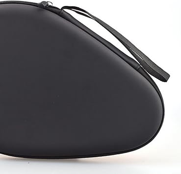 Table Tennis Racket Case EVA Hard Shell Bag,for 2 Paddles and Balls Shockproof Protective Cover(1 Black)