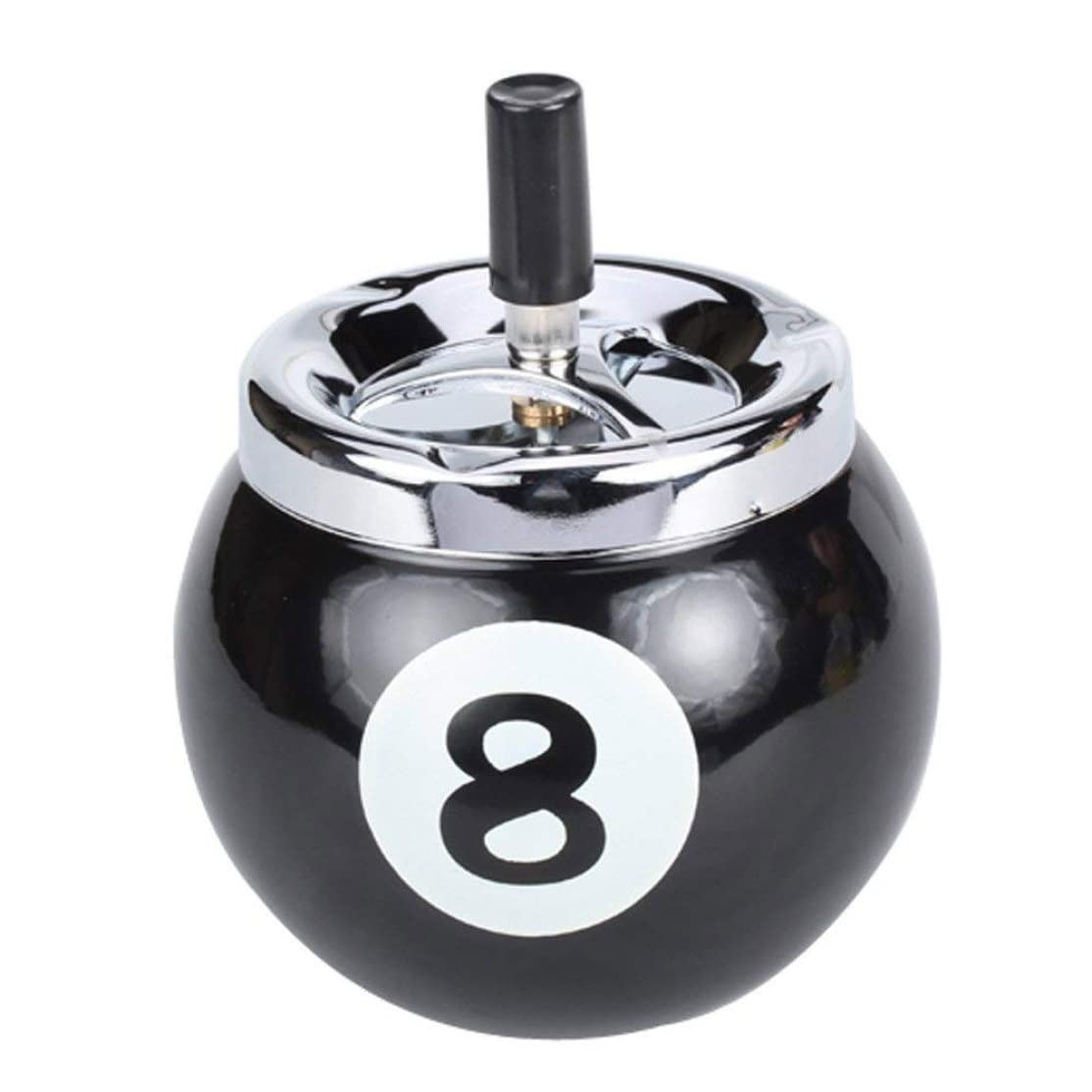 CAKEEYUM Ashtray with Lid Billiard Supplies Accessories Black Eight Billiard Ashtray Desktop Ornament for Home Office with Lid Tabletop Dectorive Billiards Ash Holder