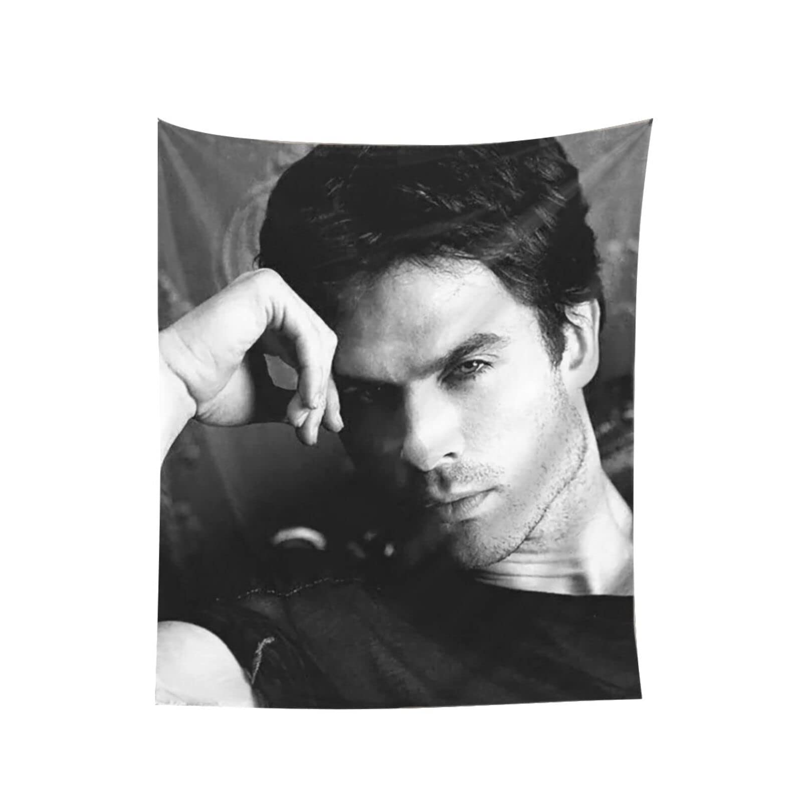 ZEMIOF Ian Somerhalder Tapestry Room Dorm Decor Vampire Damon Salvatore Wall Hanging Tapestries Wall Art for Living Room Bedroom 51x60 Inches