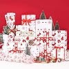 Larcenciel Christmas Tissue Paper for Gift Bags, 50Pcs Classic Red White Xmas Gift Wrapping Tissue Paper, Snowflake Deer Art Packing Supplies for Holiday, New Year, Crafts Project, Party Decor,20x14In #2