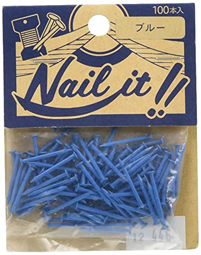 若井産業(Wakaisangyou) Nail it!!(ネイルイット)ストリングアート 釘 袋入 ブルー 釘のサイズ 長さ:19mm 太さ:#17(約Φ1.47mm) 100本 NF10021