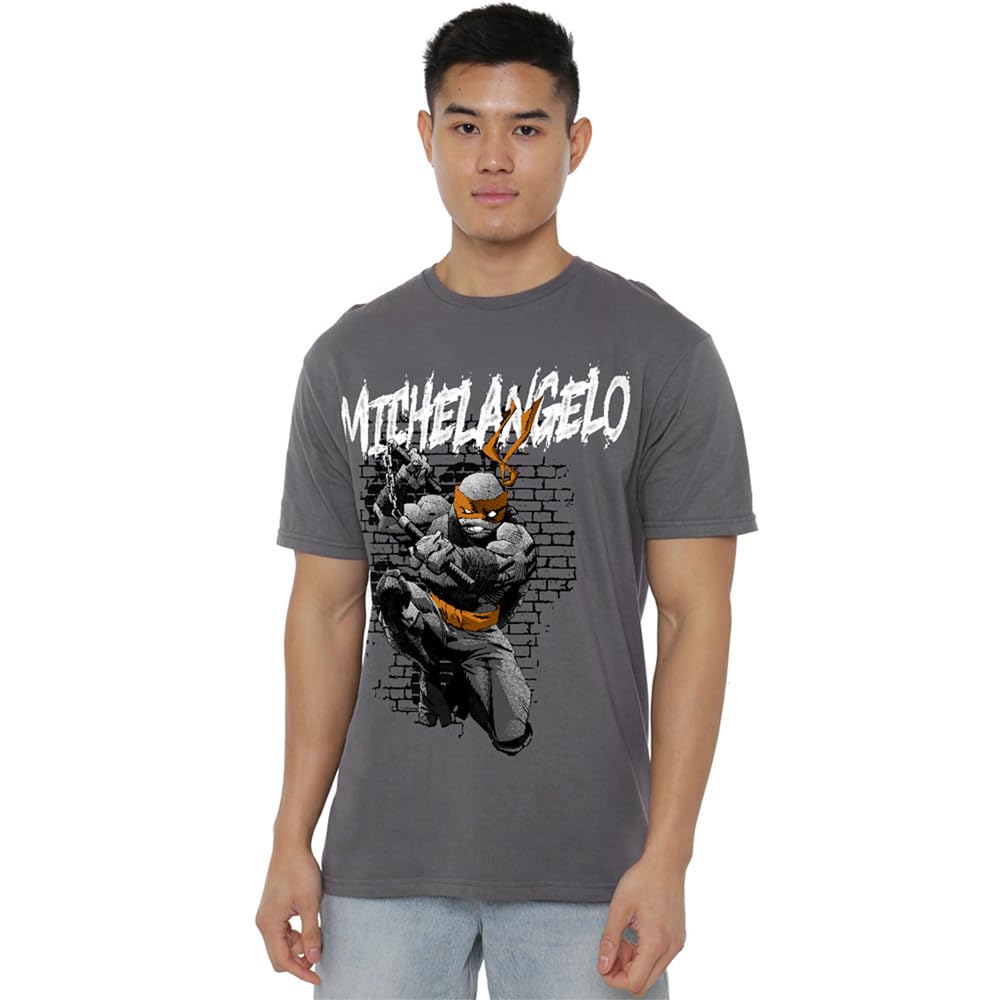 manji-devlin corporation TMNT TMNT Michelangelo Unisex T Shirt, Charcoal, Small