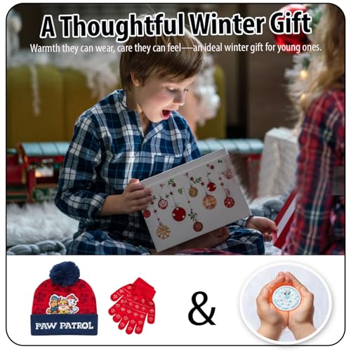 Image of Nickelodeon Paw Patrol Boys Winter Hat and Mitten or Glove Set (Age 2-7)