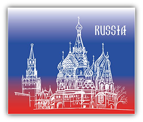 Russia Moscow Kremlin And St. Basil's Cathedral Travel Art Decor Vinyl Sticker Pegatina 12 x 10 cm