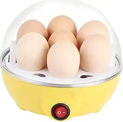 Cozedor Elétrico de Ovos 110 V - Panela a Vapor para Cozimento Rápido e Saudável (Amarelo)