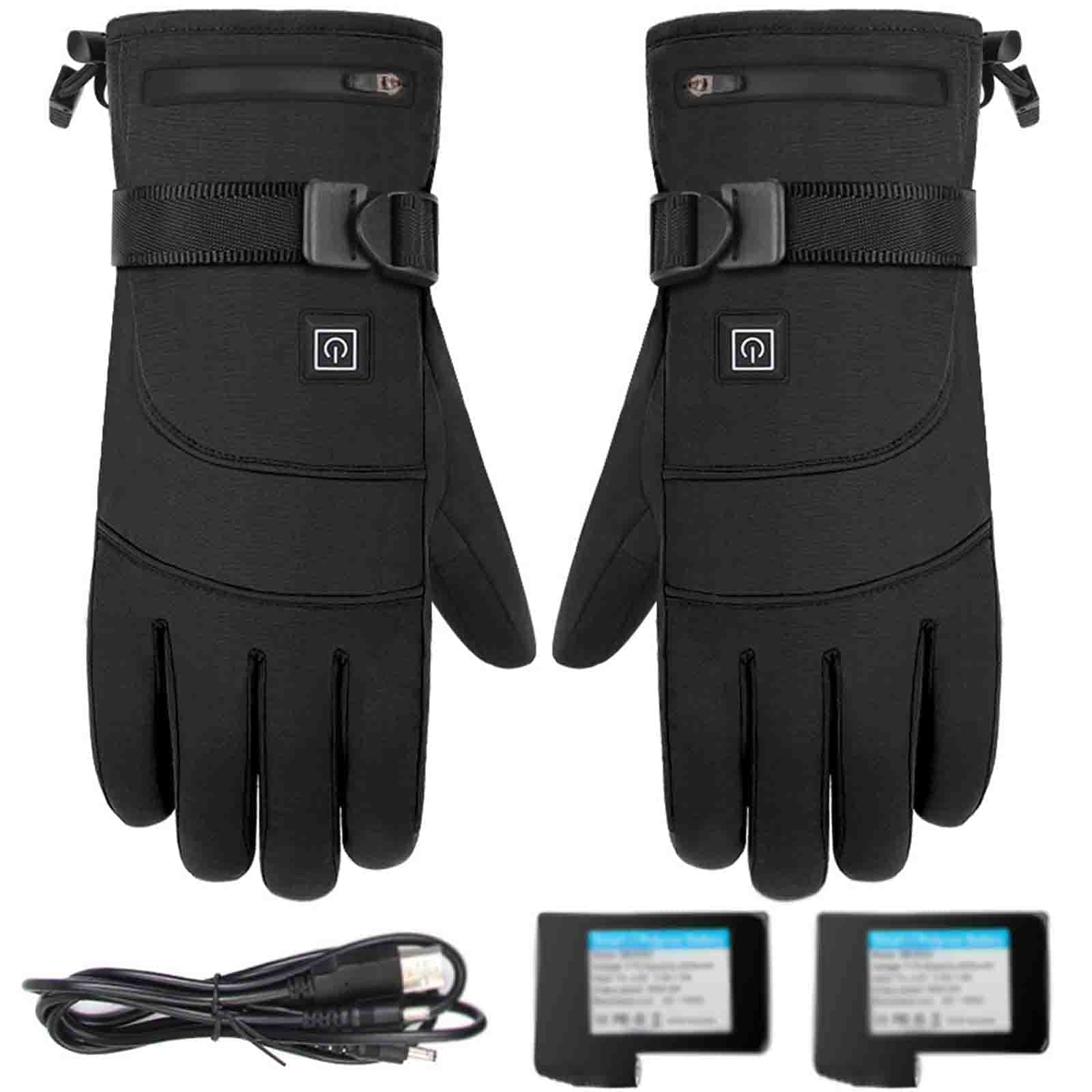 SBTXHJWCGLD Guantes térmicos Recargables con Pantalla táctil, 3 Niveles de Temperatura, Guantes térmicos alimentados por batería, Guantes de Ciclismo para Hombres, Mujeres, Motocicletas, Pesca