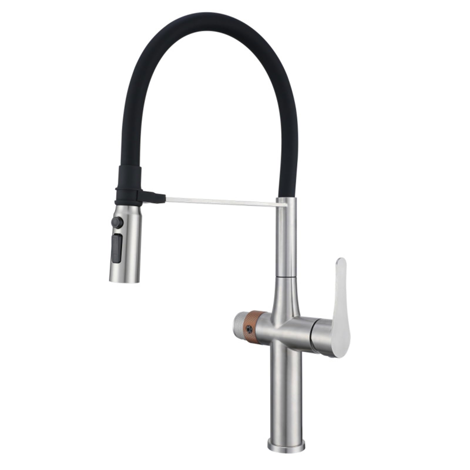 ZYCHSJXA 3 Way Taps for Kitchen Sink with Spray Drinking Water Tap Brushed Nickel Mode Rotatable Faucet