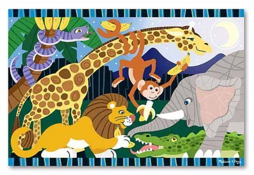 Safari Social: 24-Piece Floor Puzzle + FREE Melissa & Doug Scratch Art Mini-Pad Bundle [44233]