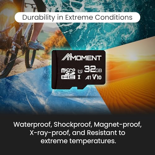 Image of MMOMENT 32GB Micro SD Card, A1, UHS-I, U1, V10, Class 10 Compatible, Read Speed Up to 90 MB /s, SD Adapter Included