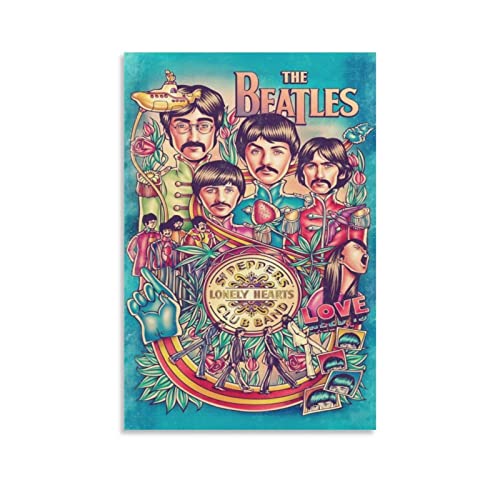 Poster de groupe de rock britannique The Beatles – Décoration murale rétro pour la maison, la chambre à coucher, 60 x 90… - Les Beatles, Paul McCartney, John Lennon, RIngo Starr, George Harrison Poster de groupe de rock britannique The Beatles - Décoration murale rétro pour la maison, la chambre à coucher, 60 x 90…