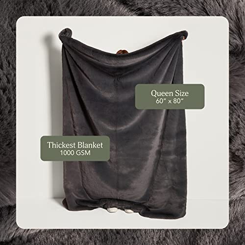 UnHide Marshmallow - Faux Fur Blanket - Heavy Weight, Extra Soft Blanket - Made from Recycled Materials - Machine Washable - Medium (60