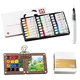 Noyer Kit Aquarelle Voyage 15 Grilles Palette Peinture Magnétique Watercolor Comprend 24 ...