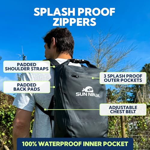 SUN NINJA Dry Bag Backpack, impermeable flotante con cierre Roll Top, 20L miniatura 4