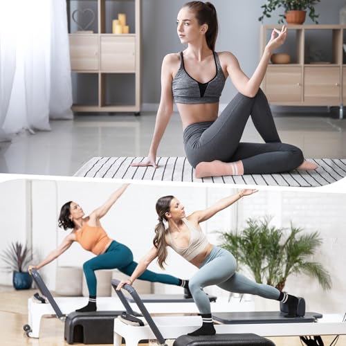 Image of Pilates Socks for Women with Non Slip Grippers, Yoga Socks for Barre Workout Hospital Gym