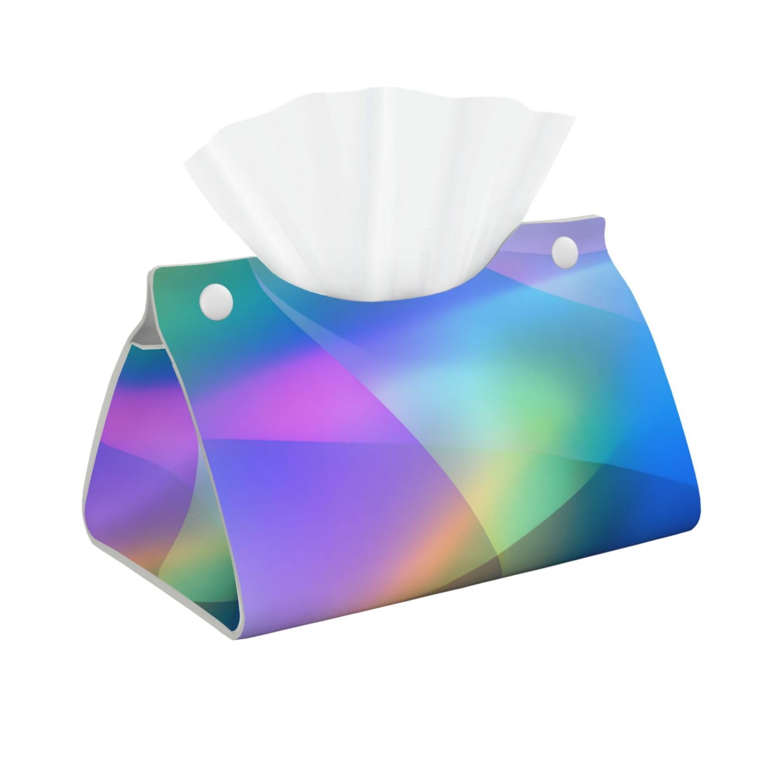 Abstract Gradient Colors of Blue Green Purple Tissue Box Cover Rectangle Pu Leather Tissue Box Holder for Car Bathroom Bedroom Desk Tabletop Decor