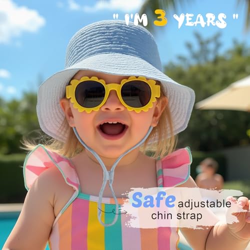 Image of Muslin Baby Sun Hat Sun Protection Baby Toddler Bucket Hats for Boys Girls