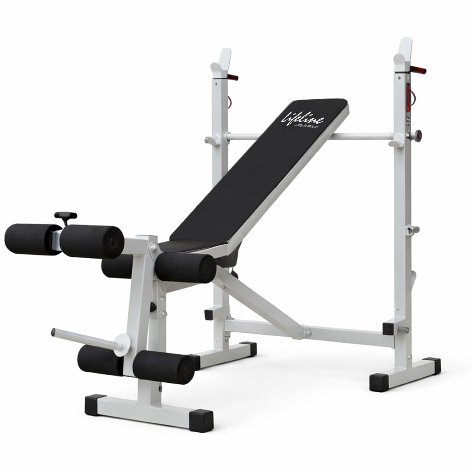 Life Line LB-305 Multipurpose Adjustable Gym Bench for Home Flat, Incline Decline Bench with Leg Curl & Leg Extension for Full Body Workout | Bench Press for Home Gym Equipment with Free Assistance Installation