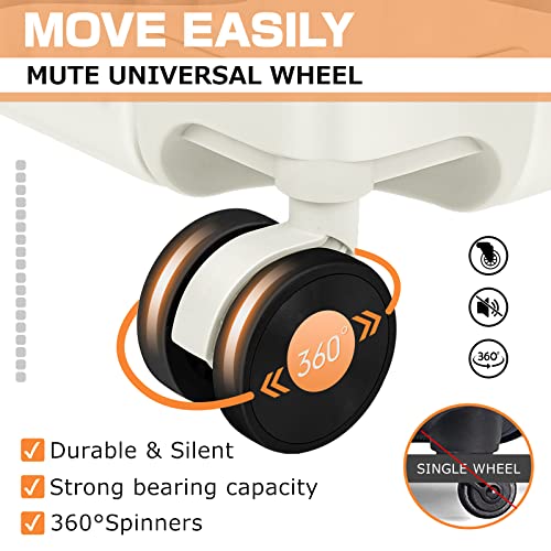 Image of AnyZip Luggage PC+ABS Aluminum Frame Zipperless Checked Luggage Hard Shell Suitcase with TSA Lock Double Spinner Wheels 28 Inch White