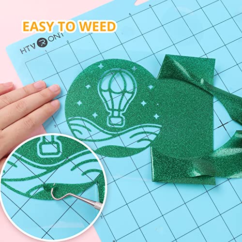 Image of HTVRONT Green Glitter Heat Transfer Vinyl - 10 inch x 5FT Green Glitter HTV Vinyl for T-Shirts, Green Glitter Iron on Vinyl for All Cutter Machine(Green Glitter) | Glitter HTV for T-Shirts, Iron on Vinyl, For All Cutter Machine