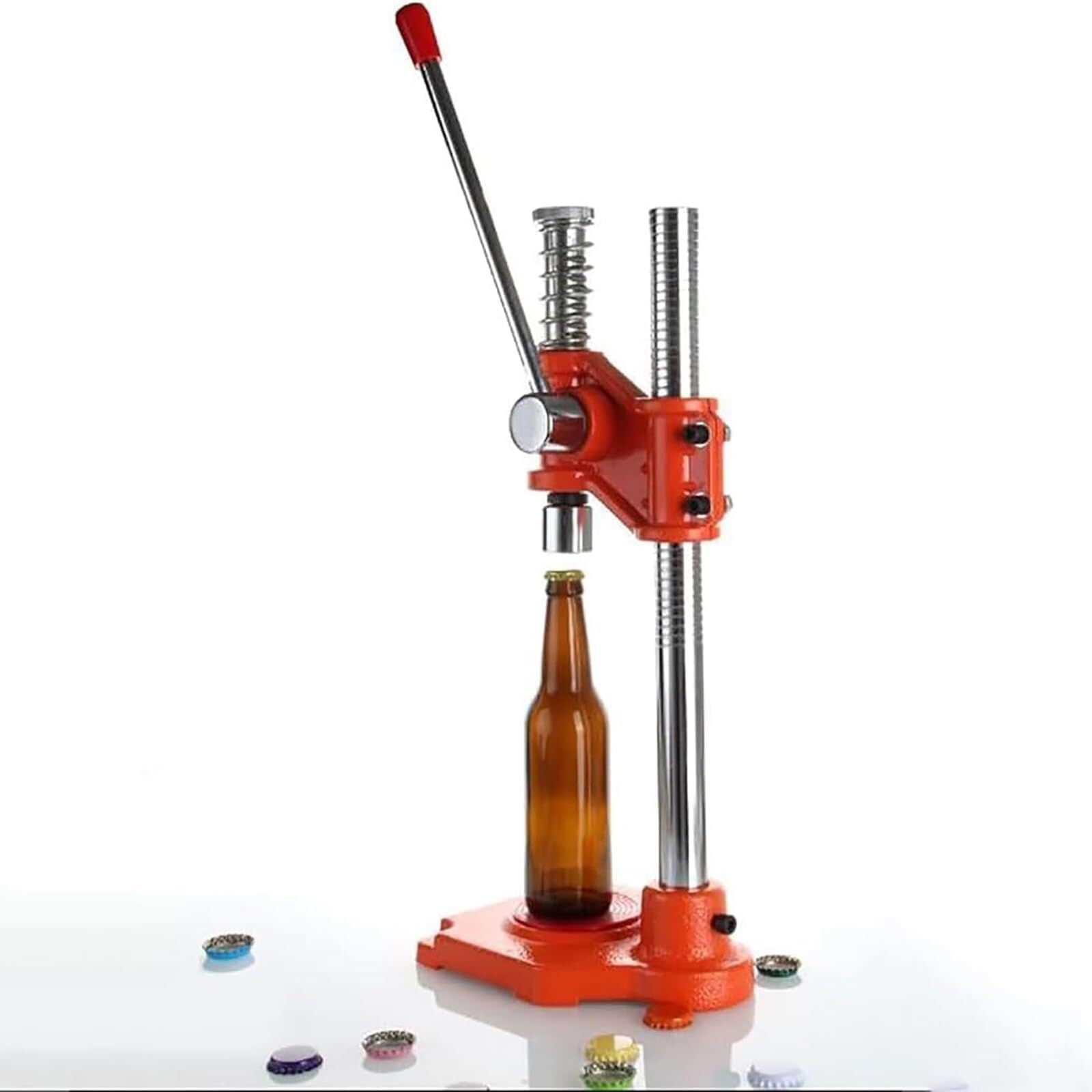 bier brauen set Manuelle Verschließmaschine, Werkzeug für Verschließen von Bierflaschen mit rutschfester Basis, Verschlüsse für selbst gebrautes Bier und alkoholfreie Flaschenverschlussmaschine